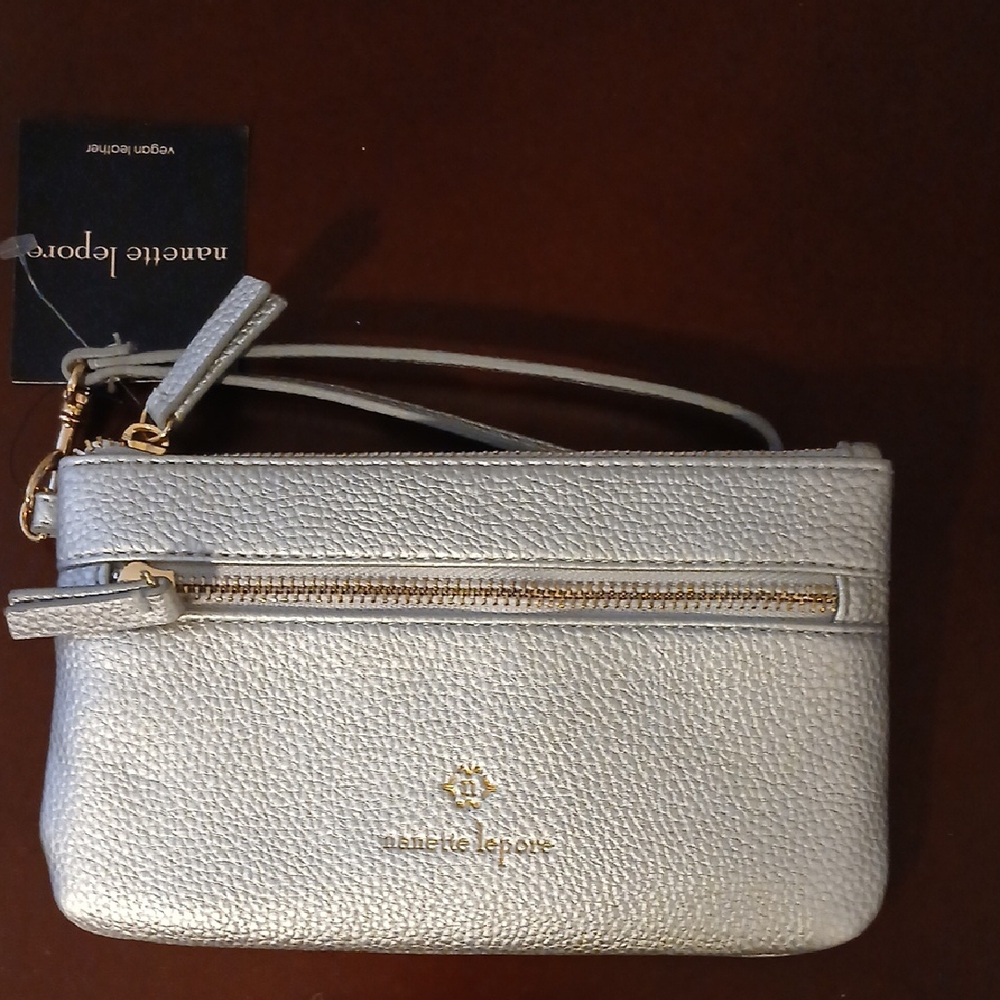 Nanette Lepore Silver Wristlet Bag